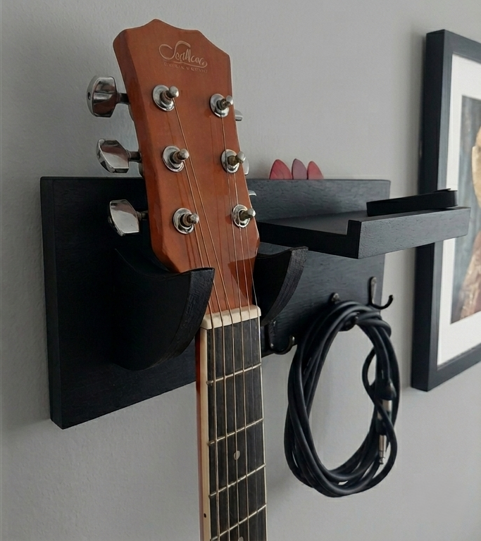 Soporte de guitarra para pared negro